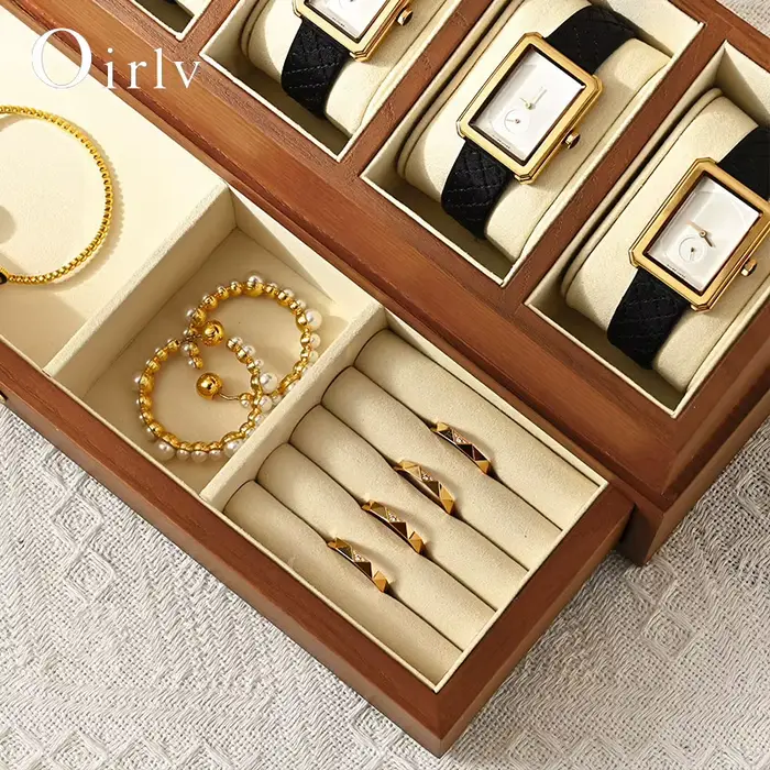 Oirlv Boîte à montres en bois massif