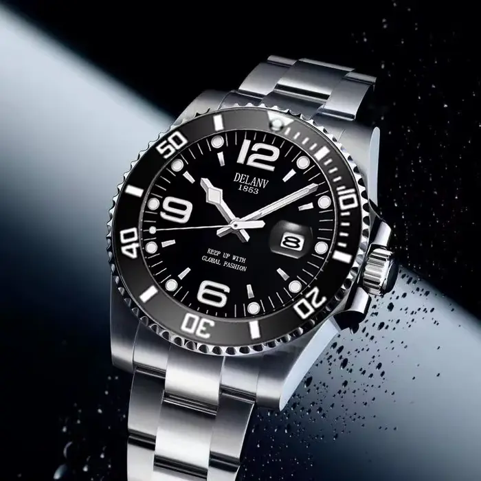 Montre pour homme, montre à quartz tendance et élégante avec bracelet en acier