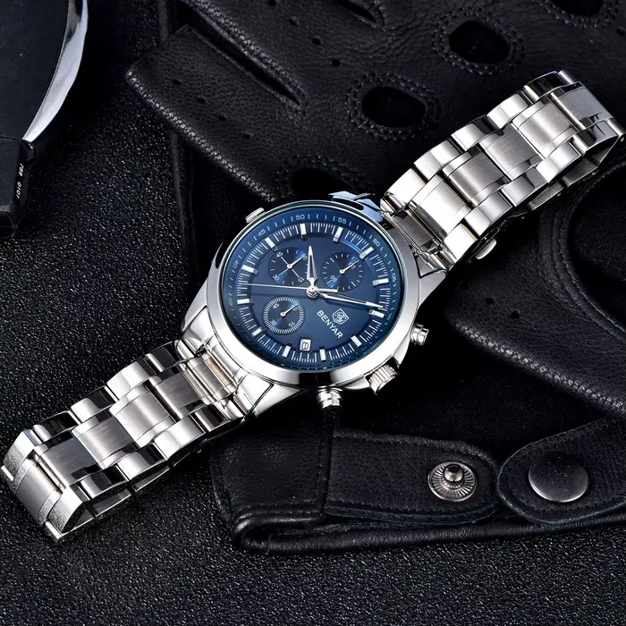 2025 nouveau BENYAR homme montre haut de gamme de luxe chronographe montres à Quartz hommes en cuir 5Bar étanche