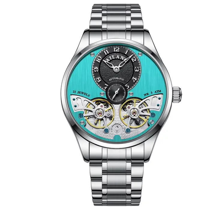 Montre Daniel Gorman Tourbillon Volant Design Squelette Complet Verre Saphir Bracelet Acier Occasions Spéciales