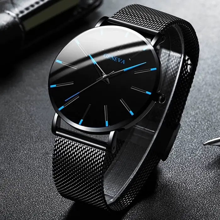 Montre genève minimaliste pour hommes