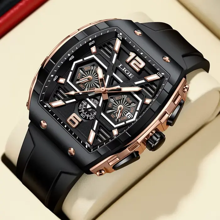 Relogio Mascul37LIGE-Montre-bracelet à quartz étanche pour homme, montre-bracelet de luxe, date Shoo