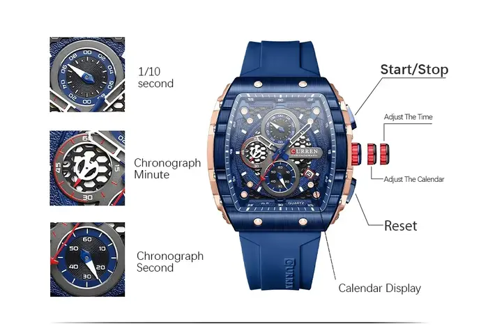 CURREN montre-bracelet étanche chronographe hommes montre haut de gamme de luxe blanc Silicone Original mâle horloge tout clair bas prix 8442