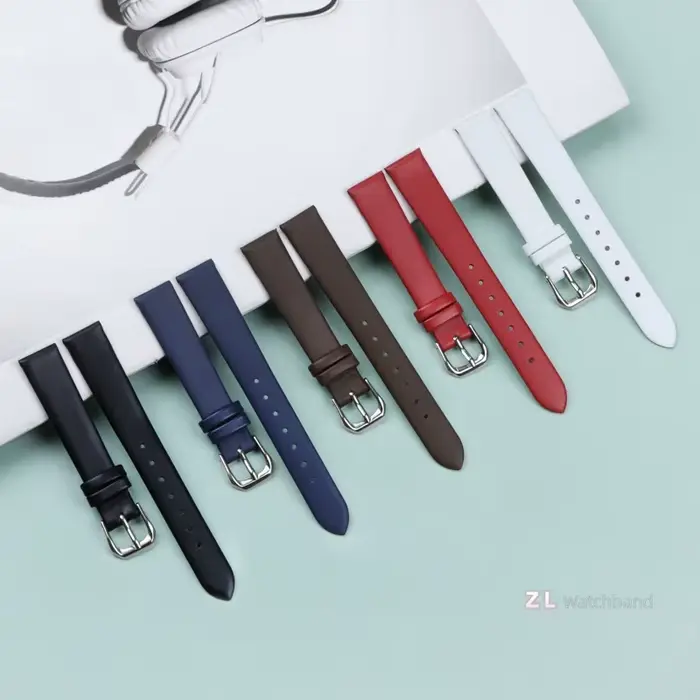 Bracelet de montre rétro en cuir véritable pour femme