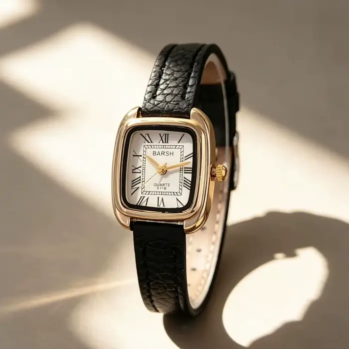 Montre-bracelet en cuir tendance pour femme