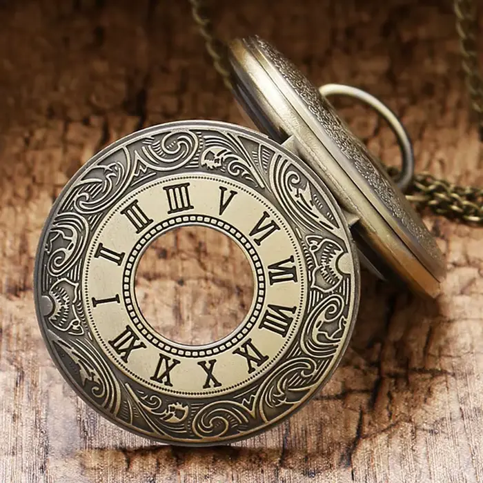 Montre de poche à Quartz en Bronze pour hommes
