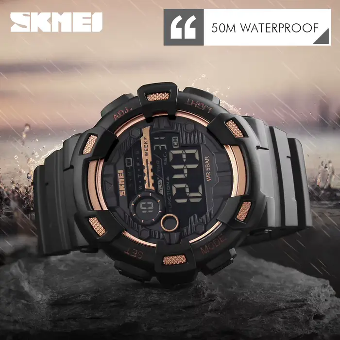 Montre de sport numérique étanche pour homme
