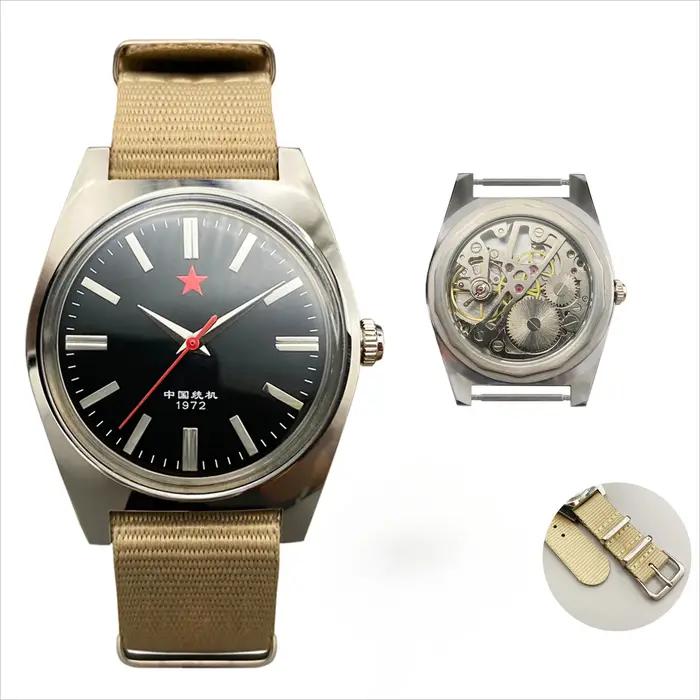 Montre mécanique HEIMDALLR rétro pour homme avec mouvement manuel, bracelet en cuir pour occasions spéciales et cadeaux