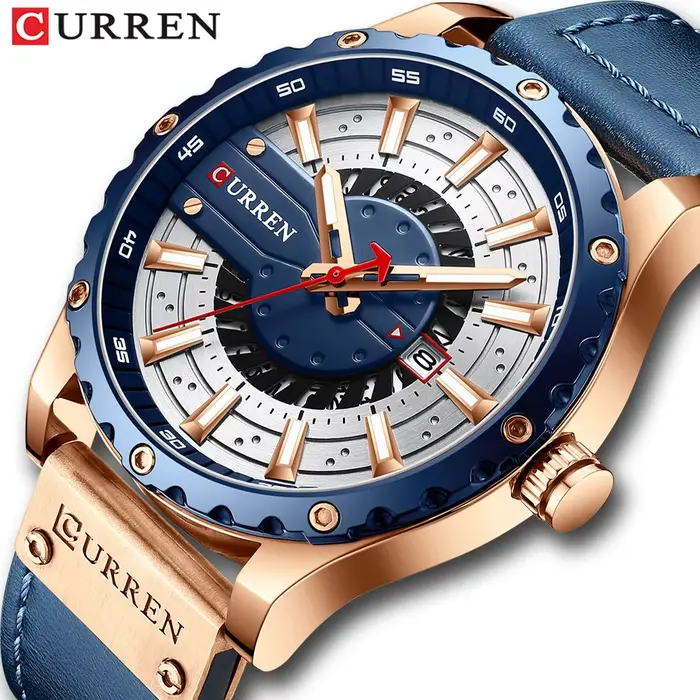 CURREN montres Top marque mode montre-bracelet en cuir montre pour hommes à Quartz décontractée avec boîte nouvelle horloge Chic aiguilles lumineuses