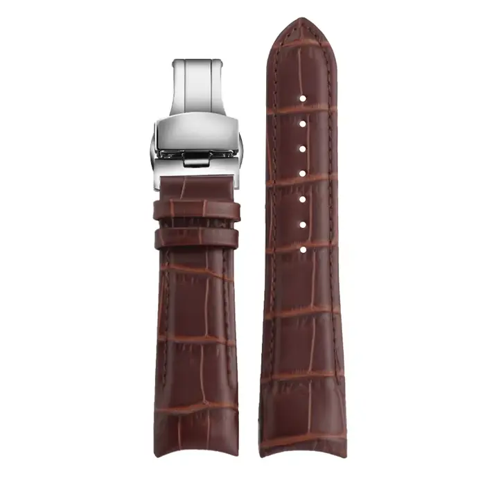 Bracelet de montre en cuir véritable pour homme