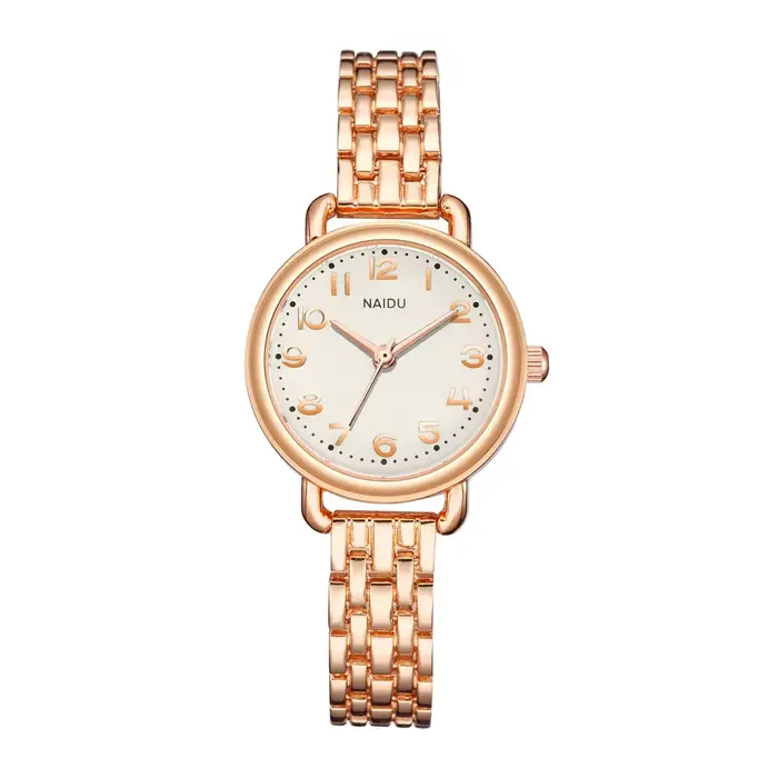 Petite montre à quartz pour femme avec bracelet en acier
