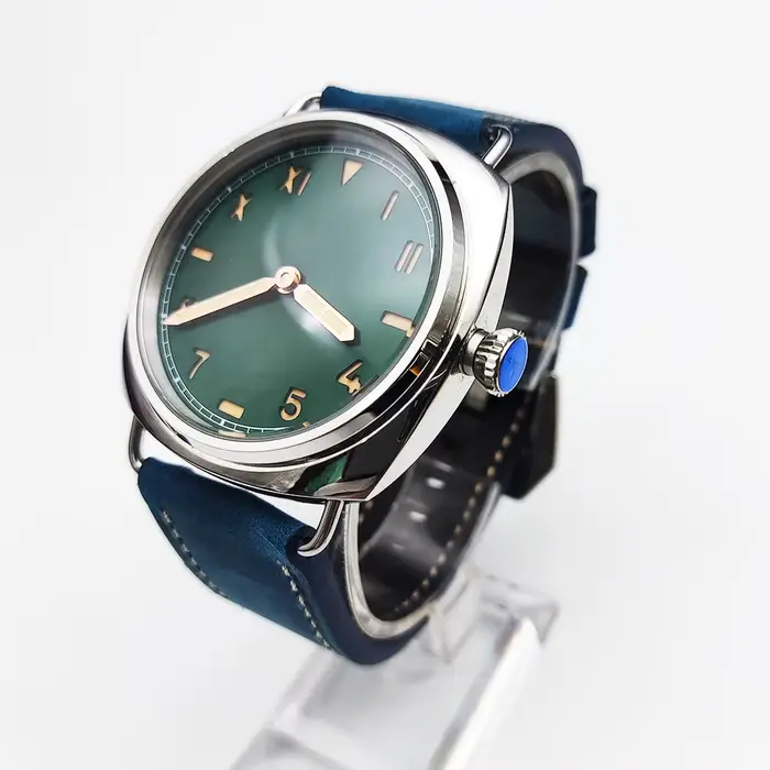 Montre mécanique manuelle en cuir pour homme