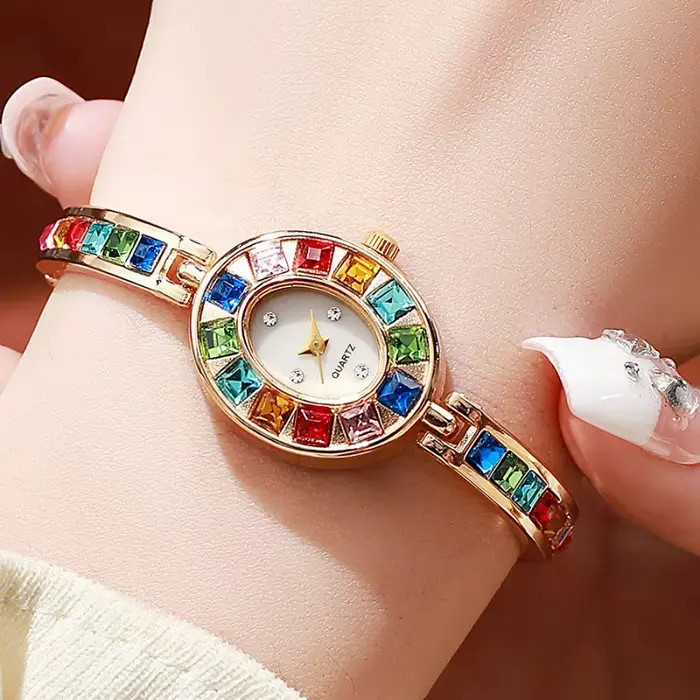 Mode strass femmes montre cadran carré dames montres à Quartz Bracelet bande