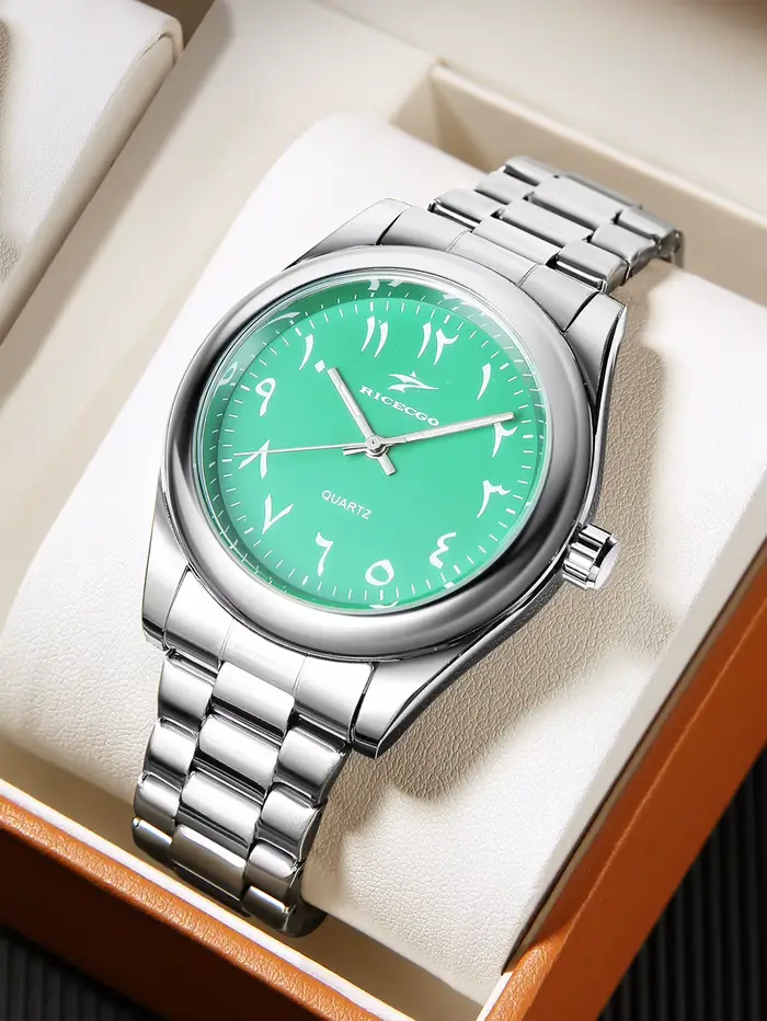 Cadran numérique arabe hommes bracelet en Acier Montre Bracelet en acier fin simple quartz montre Commuter Casual Night Light pointeur montre pour hommes cadeau pour les garçons