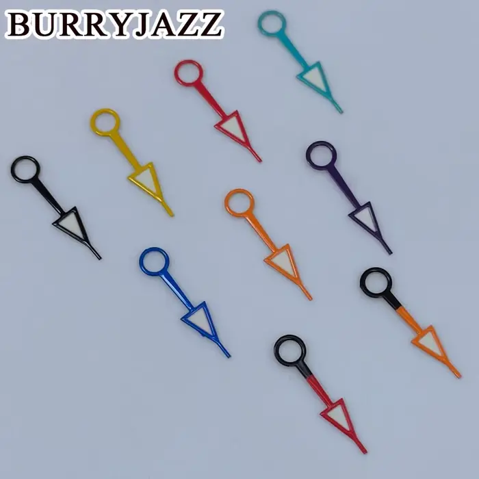 BURRYJAZZ NH34 GMT aiguilles de montre noir rouge bleu jaune Orange