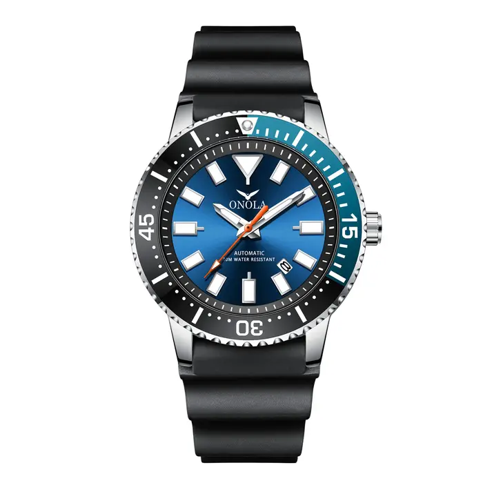 Montre mécanique ONOLA pour hommes, style fashion casual, mouvement automatique, résistante à l'eau, élégante pour occasions professionnelles et spéciales