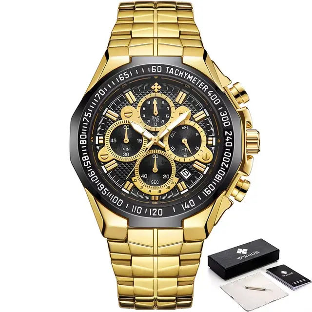 WWOOR Sport montres pour hommes haut de gamme de luxe hommes militaire montre à Quartz homme entière