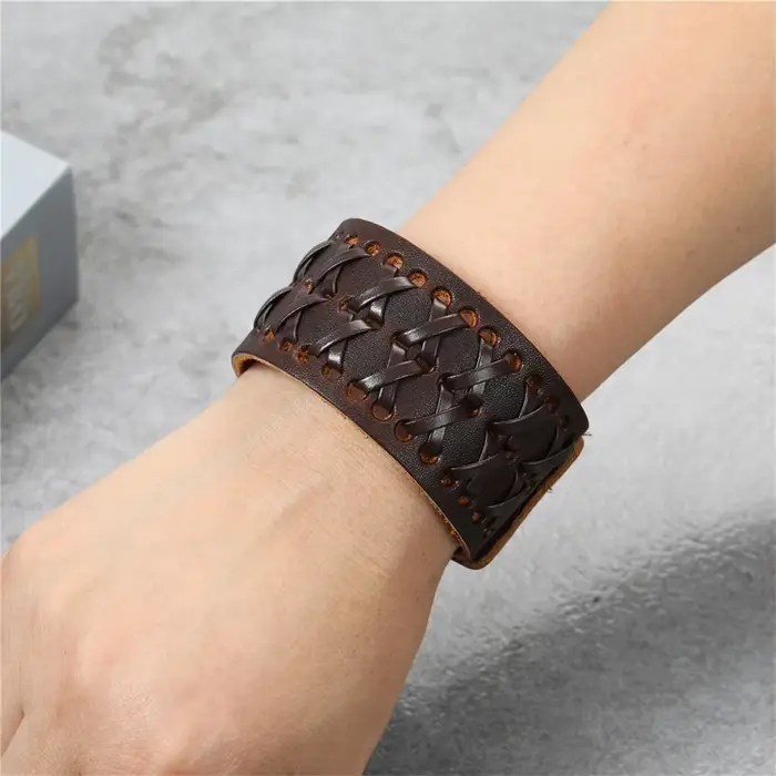 Bracelet en cuir tendance pour hommes