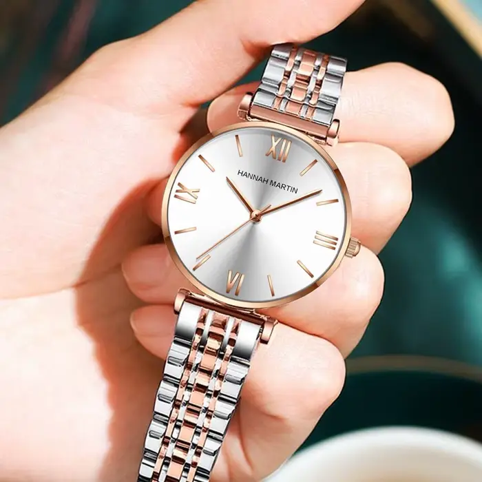 2024 nouvelle montre de loisirs pour femmes Top marque Hanna Martin mouvement japonais en acier inoxydable mode échelle