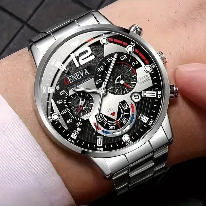 Ensemble de montre à quartz pour hommes 8 pièces
