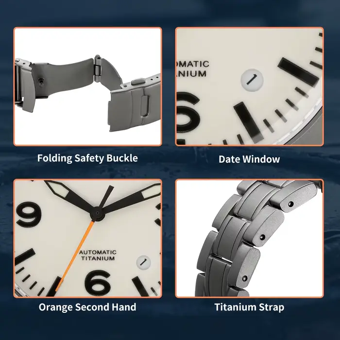 Montre mécanique en titane pour hommes BERNY Aviation