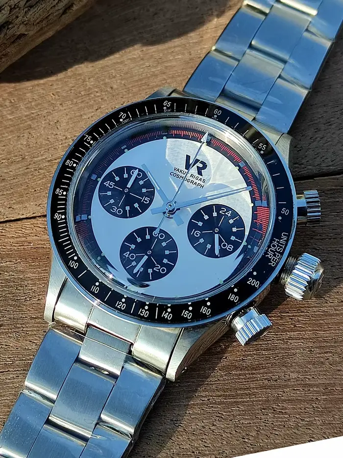 Montre à quartz Vakuy vintage panda, cadran contrasté, seconde aiguille, réplique Paul Newman Daytona VK63A, chronographe, lunette en verre, pour homme