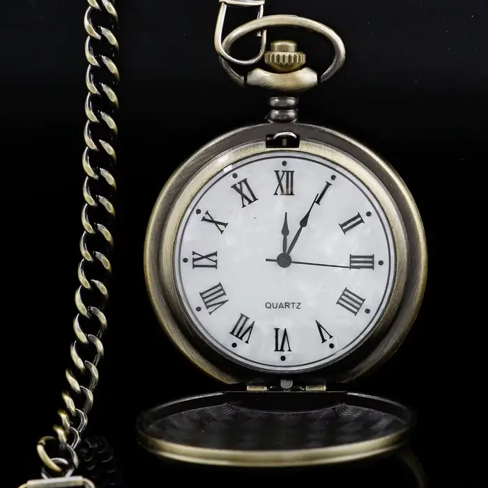 JOréinitialisation-Montre de Poche à Quartz pour Homme