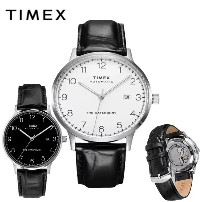 Montre automatique TIMEX pour homme, montre de luxe avec calendrier, bracelet en cuir véritable, montre automatique