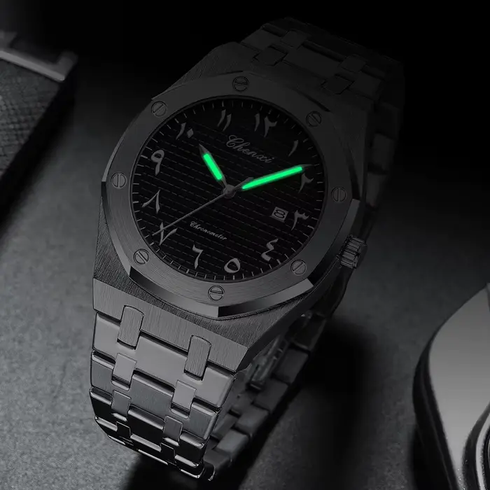 CHENXI montre homme veilleuse étanche et calendrier de temps montres pour hommes montre-bracelet de luxe de haute qualité chiffres arabes orientaux