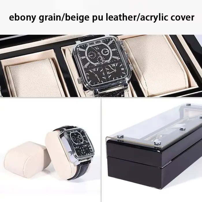 Boîte de rangement pour montres en bois antique avec vitrine transparente et couverture en acrylique pour homme occasions spéciales exposition collection