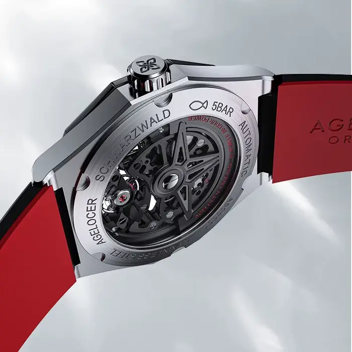 Montre AGELOCER Original Schwarzwald Montre Squelette Automatique Sportive Cadeau d'Anniversaire Occasions Spéciales Homme