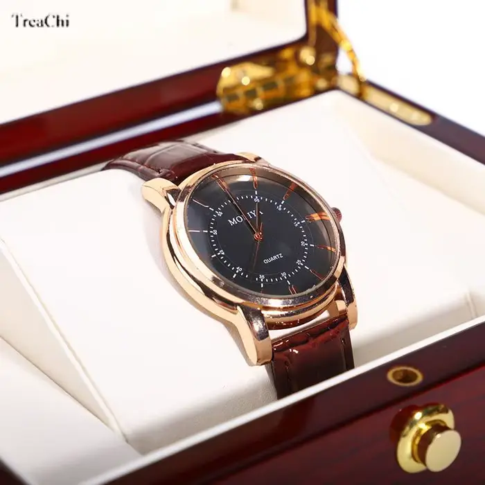 Boîte à bijoux en bois laqué haut de gamme, accessoires de montre