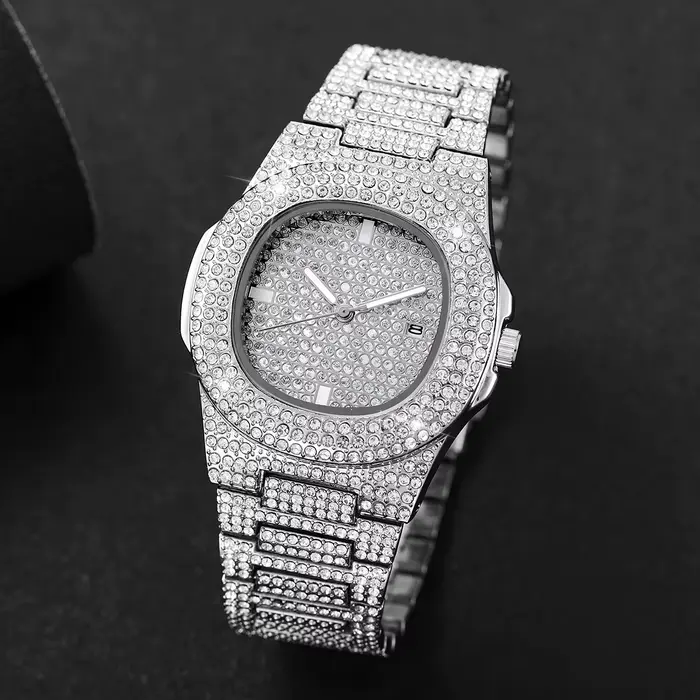 Montre-bracelet à quartz en acier inoxydable pour homme avec calendrier, montres de sport pour homme
