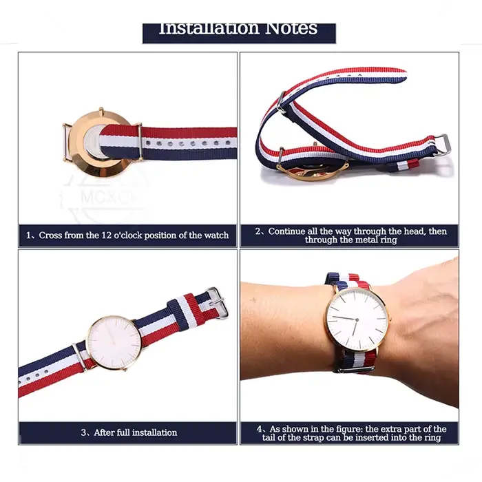 Bracelet en Nylon 16mm 18mm 20mm