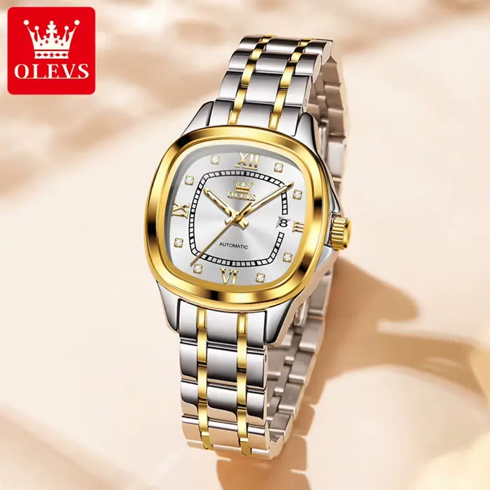 OLEVS 9810 montre mécanique automatique pour femmes de luxe échelle de diamant montre-bracelet