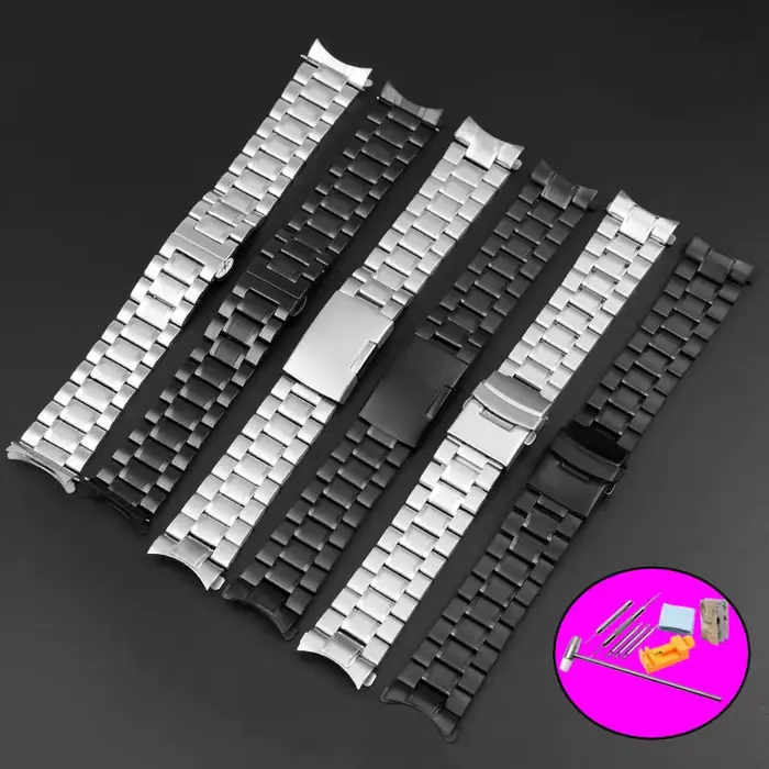 Bracelet de montre incurvé en acier inoxydable pour homme