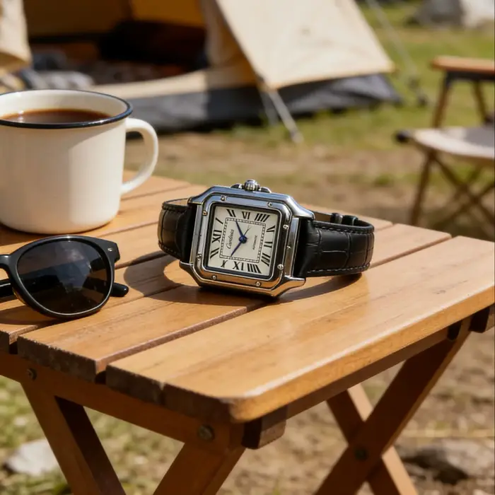 Montre à quartz carrée rétro pour femme avec cadran à chiffres romains