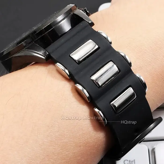 Bracelet de montre de Sport en Silicone noir étanche