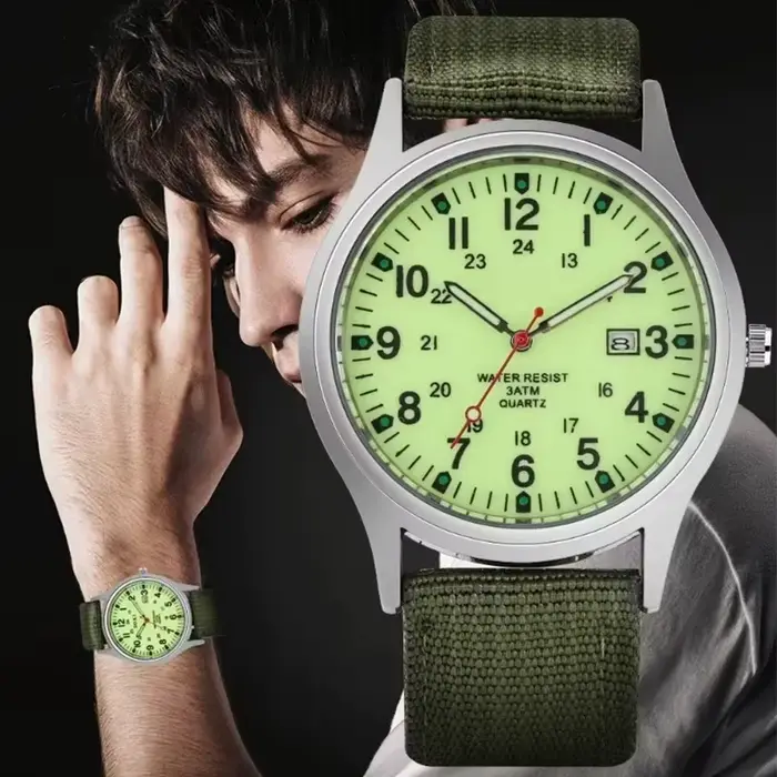 Montres pour hommes aiguilles lumineuses horloge de luxe sport militaire Date montre-bracelet à Quartz