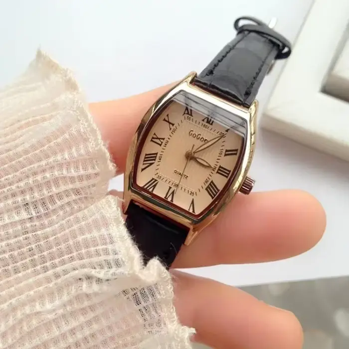 Montre pour femmes petites dames montres marron rétro Vintage Bracelet en cuir montre noir Quartz montres Reloj Mujer