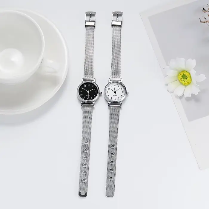 Bracelet en argent mode femmes montres à Quartz pour occasions spéciales élégante à offrir multicolore bronze café rose