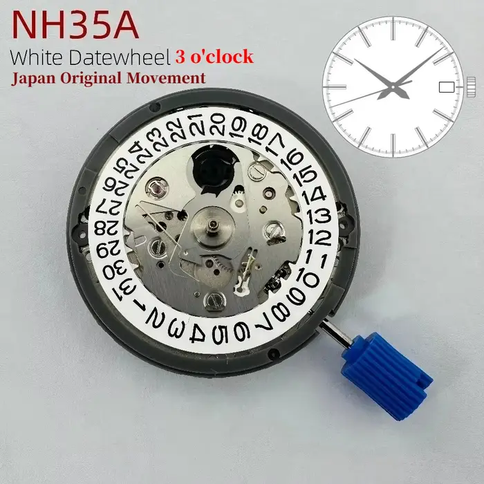Mouvement mécanique automatique NH35, haute précision, 24 bijoux, remplacement de montre Mod NH35A, 