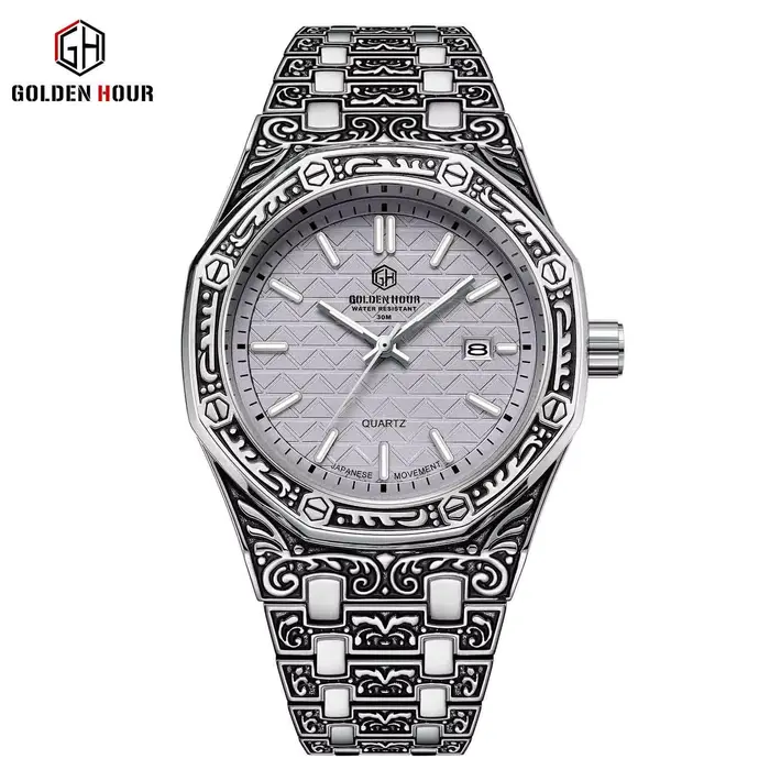 Carve Vintage montres classique vert eau fantôme table étanche graver copie montre à Quartz bracelet