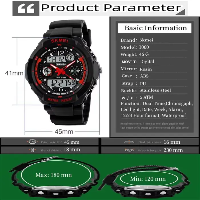 Skmei montres de Sport numériques pour enfants garçon fille mode double temps