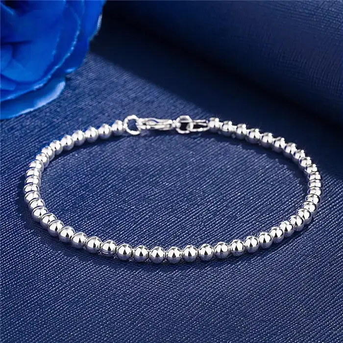 Bracelet à breloques en argent regardé 925 pour femme