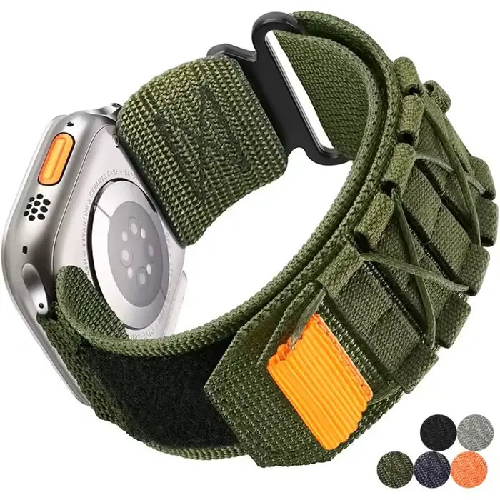 Bracelet de montre en nylon pour Apple Watch Ultra 3/2, série 10/9/8/7, bandes Velcro série 6/5/4/SE, compatible avec poignets de 160 mm à 236 mm, choix de 6 couleurs vibrantes