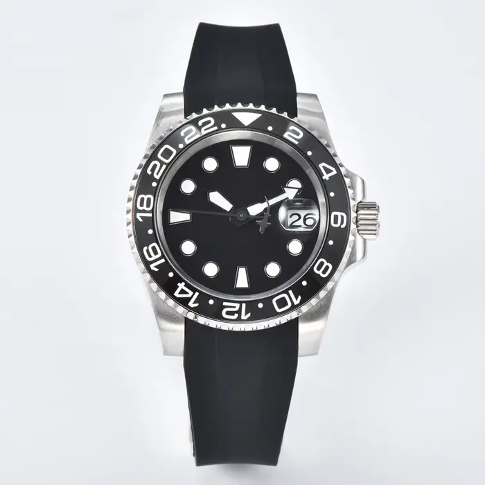 Montre automatique de luxe pour hommes NH35, 40 mm, lunette en céramique, cadran dégradé, cristal sa