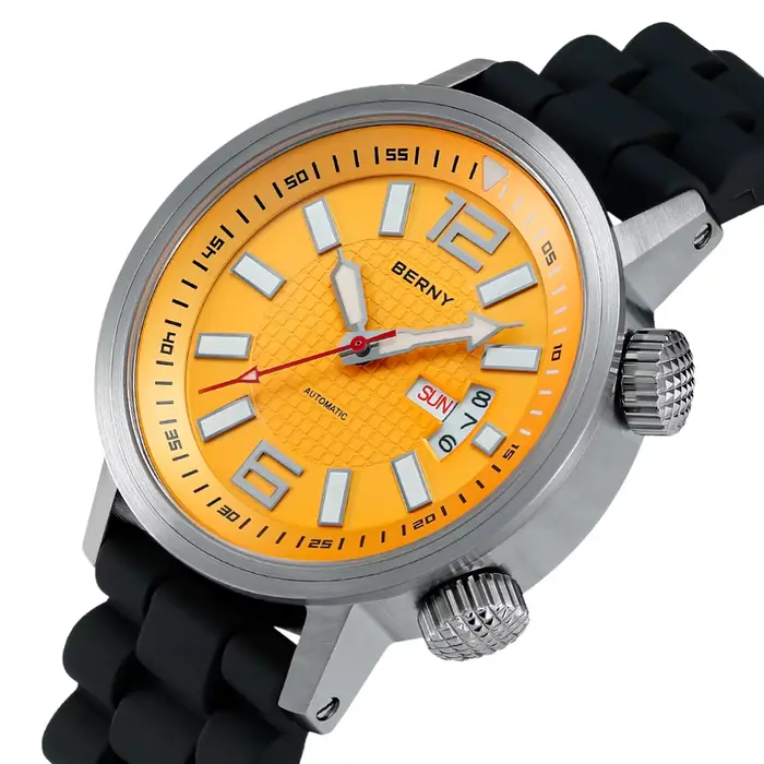 BERNY 20ATM plongeur montre mécanique automatique pour hommes Super lumineux étanche natation plongée montre-bracelet saphir auto-remontage