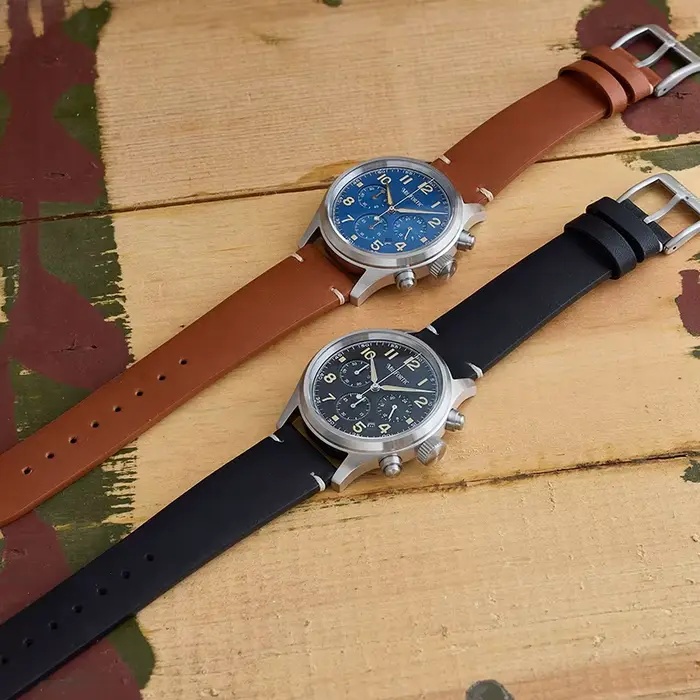 Milifortic 39mm homme chronographe montre VS75 mouvement à Quartz à énergie solaire rétro lumineux étanche