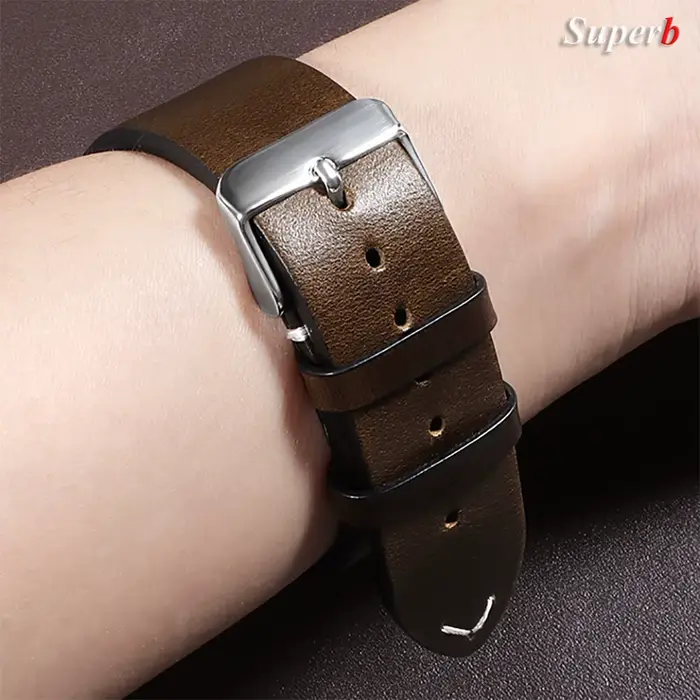 Bracelet de montre en cuir huilé vintage 18 mm 20 mm 22 mm 19 mm 21 mm 24 mm